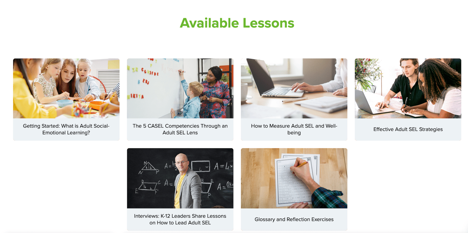 Available Lessons - Building Capacity for Adult SEL Available Lessons - Building Capacity for Adult SEL